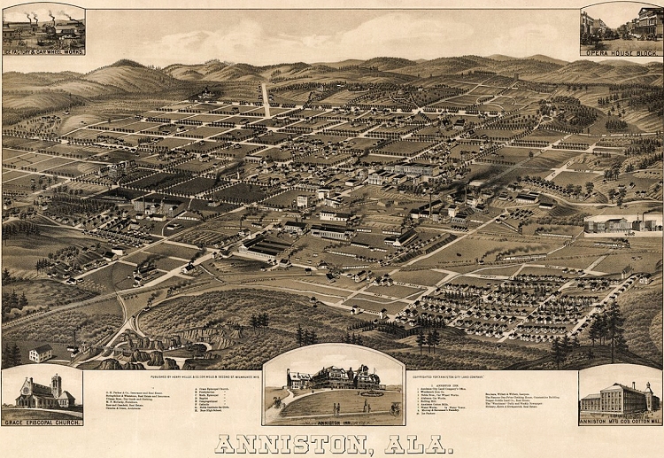 map of anniston, alabama, c.1887