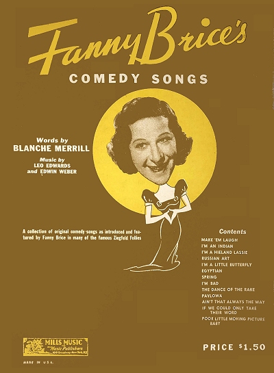 fanny brices's comedy songs cover
