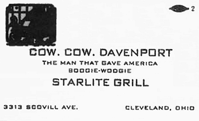 cow cow davenport's professional card