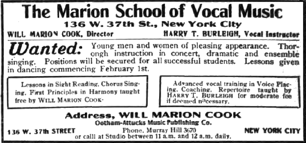 advertisement from the marion school of music