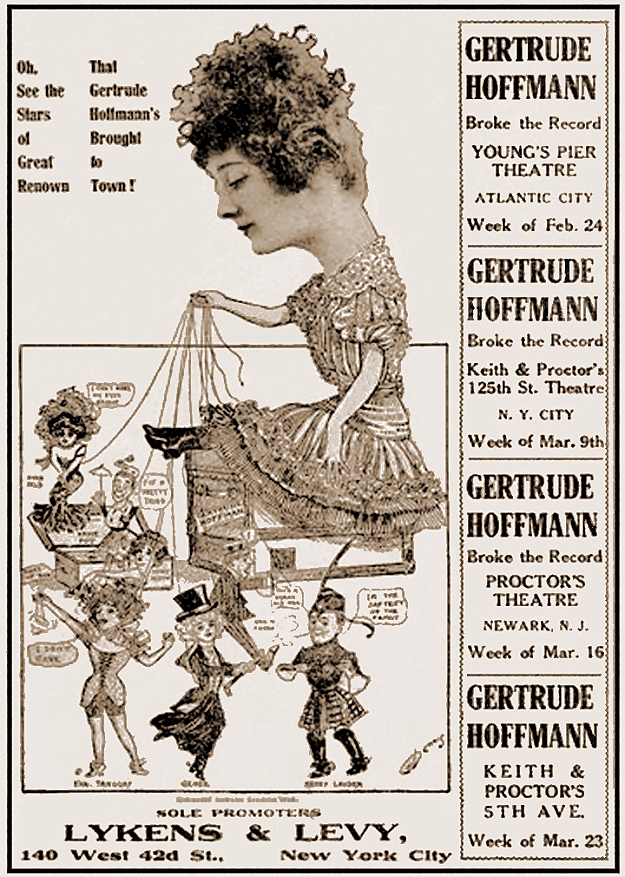 1907 poster advertising Gertrude Hoffmann