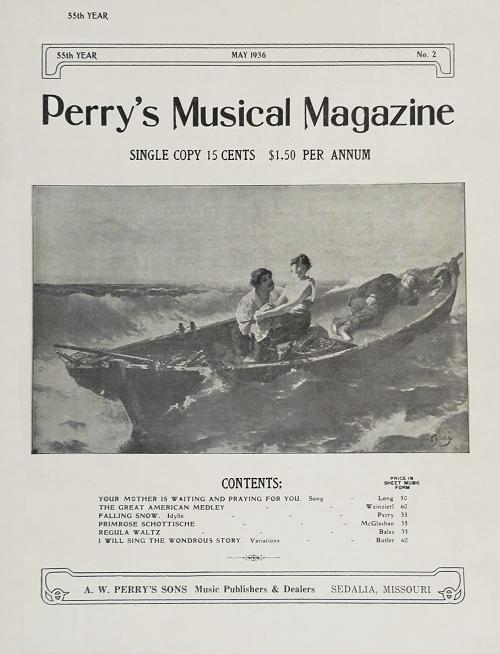 may 1936 issue of perry's musical magaine cover