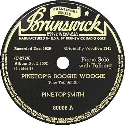 pine top's boogie woogie record on brunswick