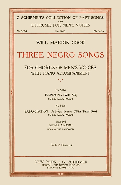 three negro songs cover