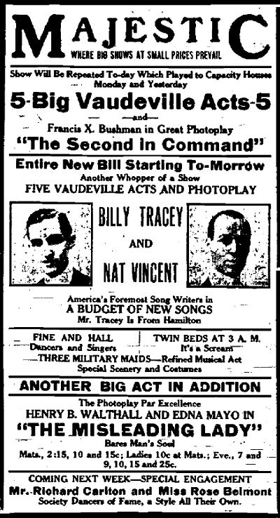 january 17 1917 advertisement for vincent and tracey